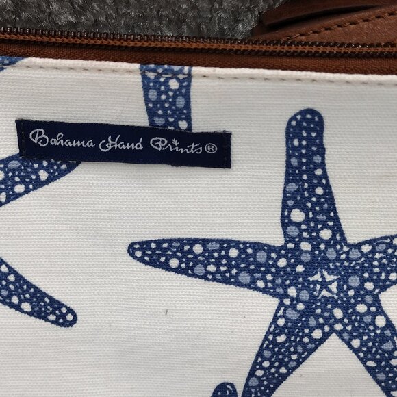 Bahama Hand Prints Starfish Crossbody Bag Coastal Beach Purse NWOT Tassel Strap - Picture 3 of 7